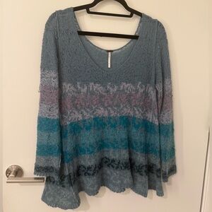Free People Blue Knit Sweater